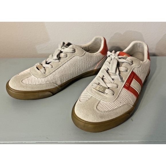 GBG Los Angeles Olympia Sneakers Women's Size 9M Beige with Orange Accents - Picture 1 of 13